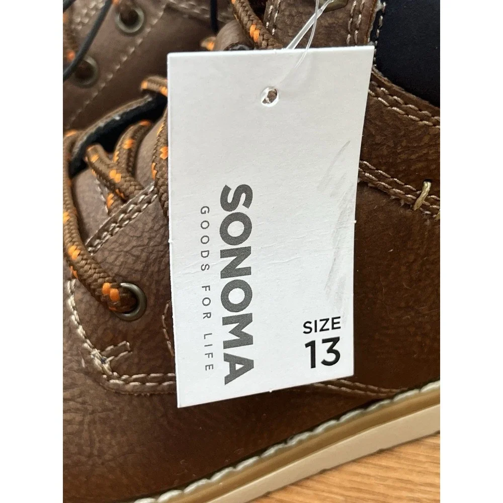 Sonoma Toddler Boys Dakota Boots Boys Size 13 Cognac Zip Close NEW